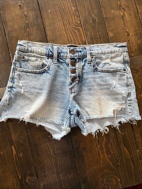 Lucky Brand Light Blue Distressed Denim Boy Midrise Short